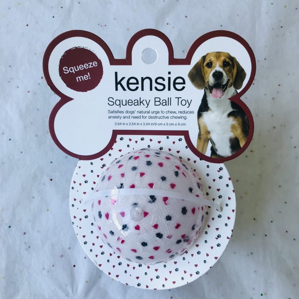 Dog Toy Kensie Squeaky Ball    Size : 3.54" x 3.54 "